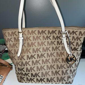 Michael Kors Purse Gold MK Pattern